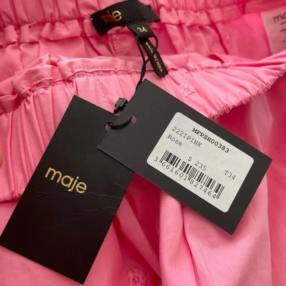 Maje EMBROIDERED POPLIN SHORTS - Picture 8 of 9